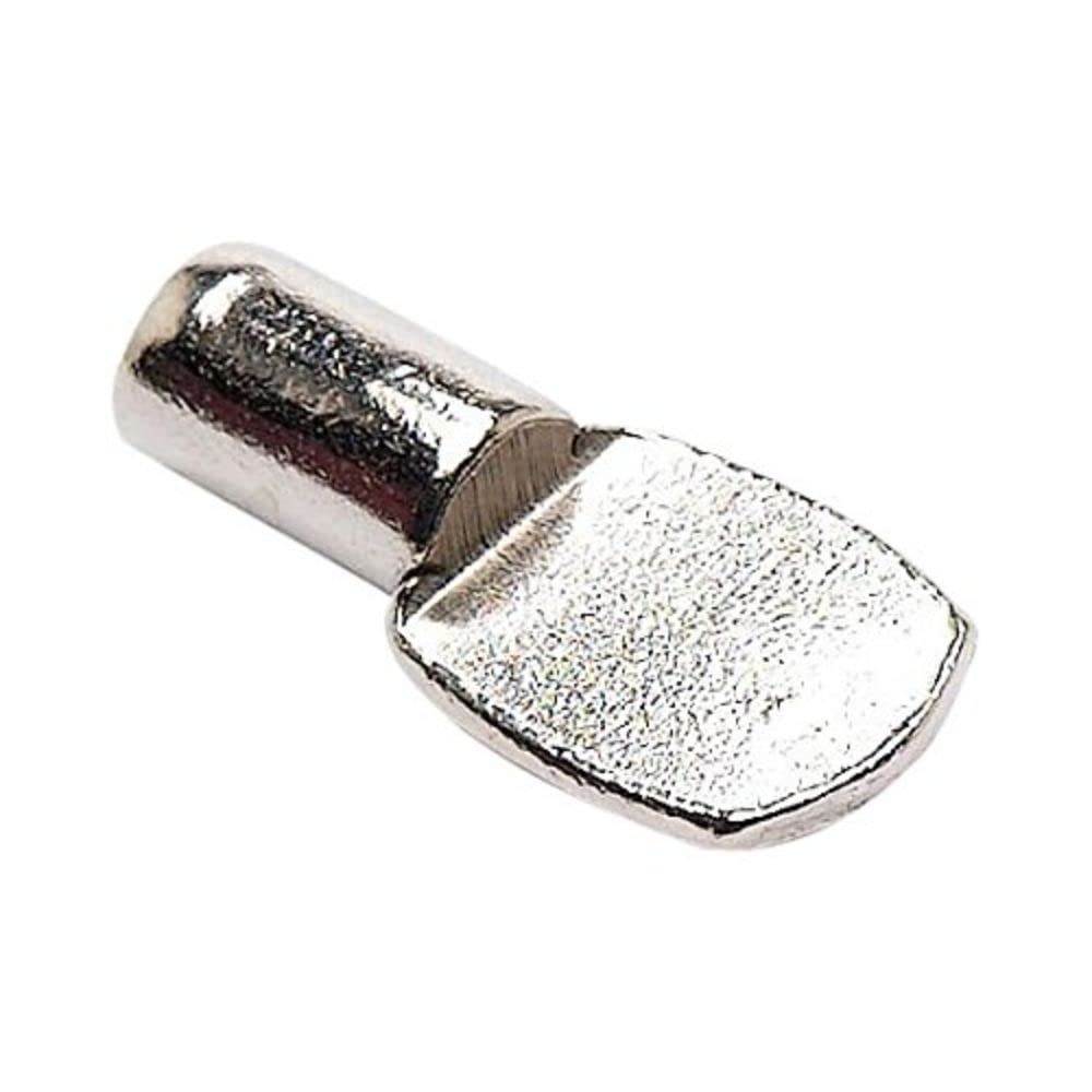 Merriway BH04251 (30 Pcs) Bright Nickel Plated Metal Push-In Shelf Support Stud 5mm - Pack of 30 Pieces