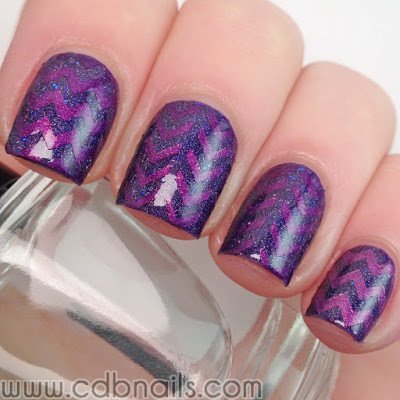 Single Chevron Stencil Nail Vinyls by Twinkled T - 1 Sheet of 36 Stencils