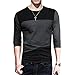 Your Gallery Men's Long Sleeve Colorblock Pattern Crew Cotton T-Shirt