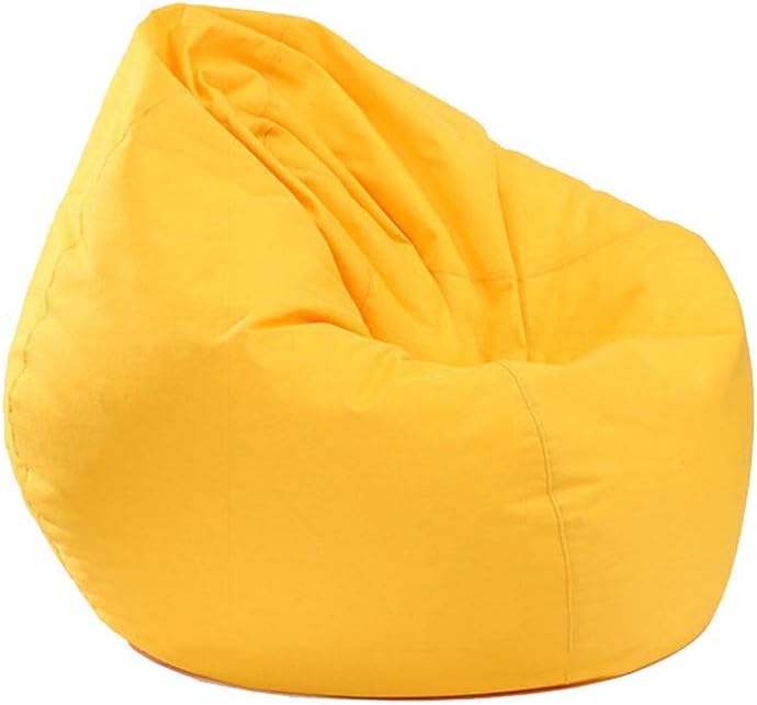 WANGSAURA Bean Bag Sofa Cover Waterproof Zipper Lounger Storage Chairs Couch Slipcover (Yellow, OneSize)