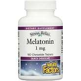 Natural Factors Melatonin 1 mg Sleep Support*, 180 Chewable Tablets
