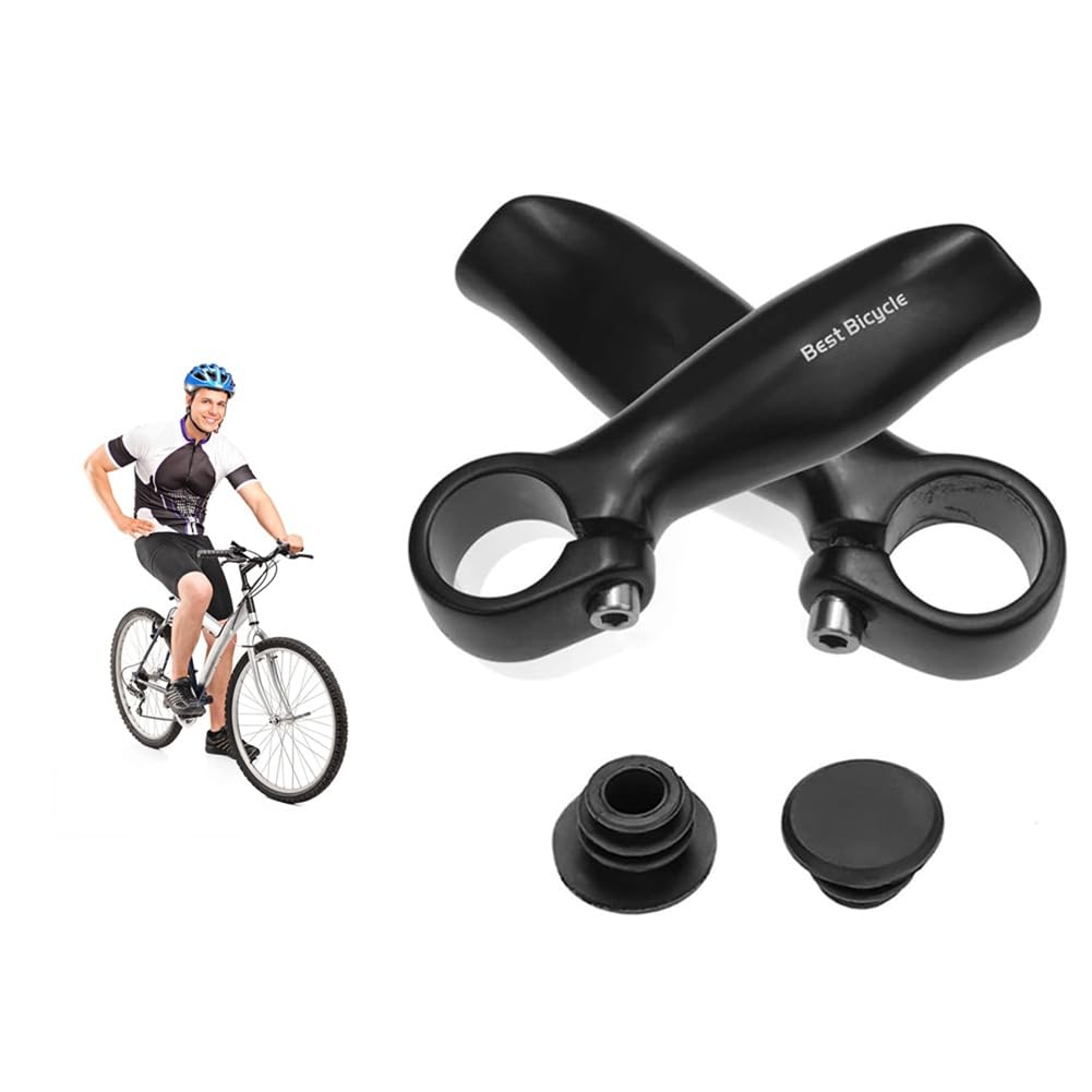 Bike Grips, Performance Aluminum Alloy, Ergonomic Non-Slip Handlebar Grips with Comfort Caps for Mountain Biking, Road Cycling, Fitness, Long-Distance Travel, and Urban Commuting