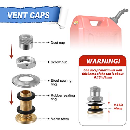 Magicfour Fuel Gas Can Vent Caps, 3 Pack Fuel Gas Tank Vent Caps Gas