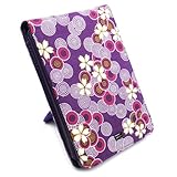 JAVoedge Cherry Blossom Flip Case with Stand for Amazon Kindle Touch (Purple)