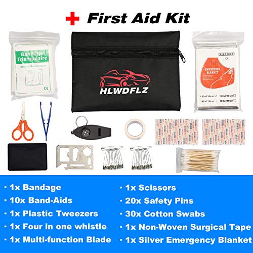 HLWDFLZ Car Roadside Emergency Kit,with13FT Jumper Cables,Winter