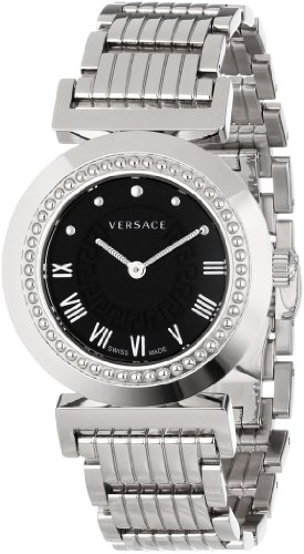Versace Women's P5Q99D009 S099 Vanity Stainless Steel Black Sunray Dial Watch