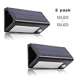 Binval 50 LED Solar Motion Sensor Wall Lights, Foldable Waterproof Wireless, Perfect for Outdoor, Patio, Deck, Yard, Garden, Fence, Driveaway(1-pack).
