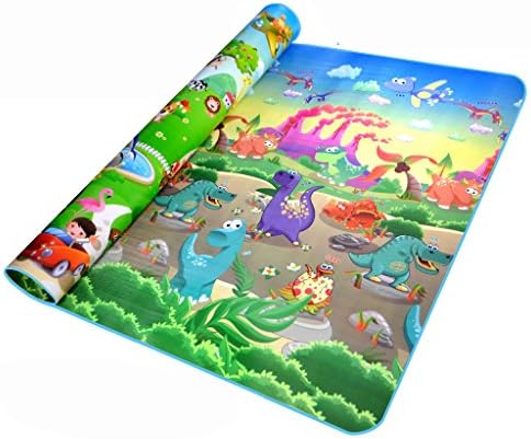 Baby Kid Toddler Play Crawl Mat Carpet Playmat Foam Blanket Rug for In or Out Doors (Dinosaur car)