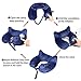 Ymiko Inflatable Travel Pillow, Height-Adjustable Soft Washable Velvet Push Inflatable Travel Neck Pillow with Carrying Bag Sleeping On Airplane, Car, Train and Home, Blue