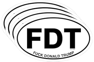 AZ HOUSE OF GRAPHICS FDT Oval Trump Stickers 4 Pack 5" x 3" - Anti President 2024 Kamala Harris Political Election Car Truck Window Laptop Vinyl Decal (4)