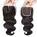 West Kiss Hair Body Wave Lace Closure No Bleached Knots Brazilian 4x4 Virgin Human Hair