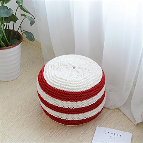 New Style Can Be Disassemble To Wash Knitted Woolen Round Cushion POUF (Red)