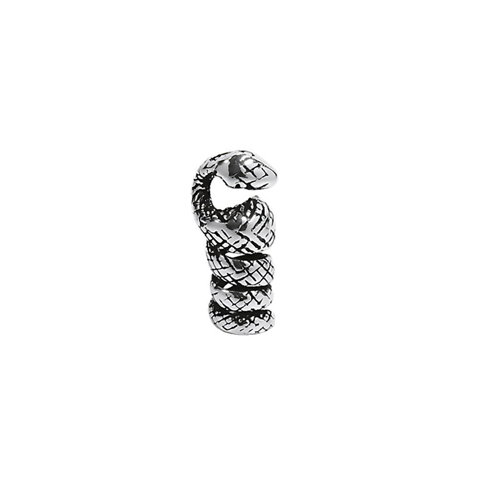 NKlaus 2x 925 SILVER Celtic Gothic beard bead hair ornament Anaki snake 40331