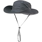 Oversize XL XXL Large Wide Brim Waterproof UPF 50+ Bucket Sun Summer Travel Fishing Hiking Fisherman Hat Detachable Chin