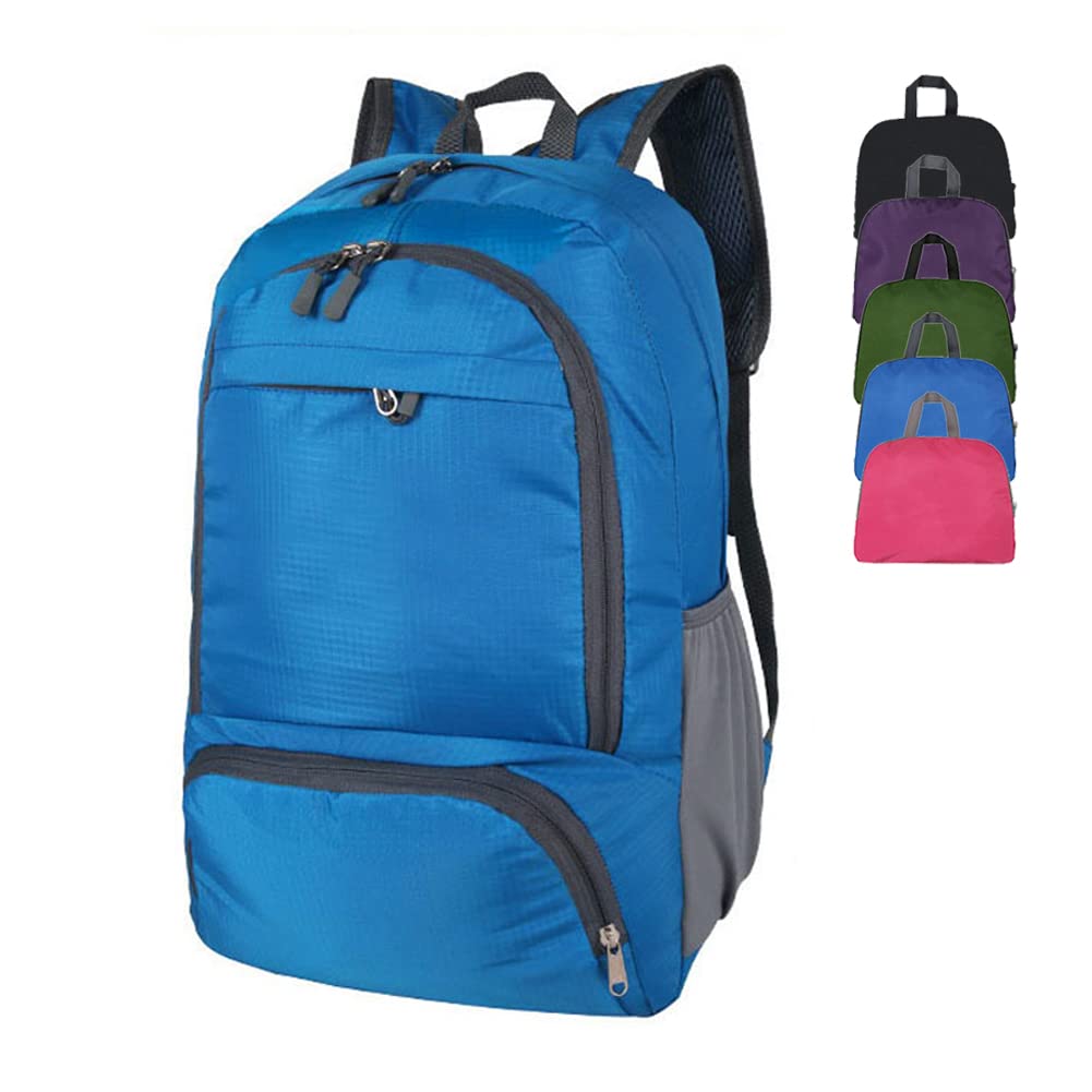 HYCOPROT 35L Packable Backpack Ultra Lightweight Foldable Rucksack Water Resistent Breathable Bag for Men Women Outdoor Camping Walking Hiking Climbing Travel Daypack (Blue) — image 1