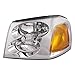 HEADLIGHTSDEPOT Headlight Compatible with GMC Envoy 2002-2009 Chrome Left Driver Side Halogen Headlamp Assembly