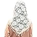 Mass Veil Catholic Church Mantilla White Chapel Lace Shawl or Scarf Latin Mass Head Cover with a Handy Storage Pouch (White) Beatus Veils