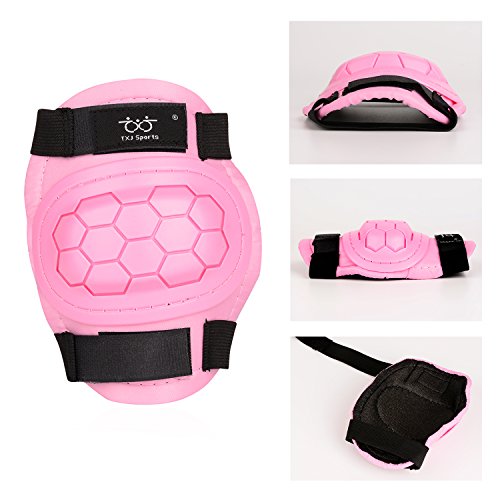 Boruizhen Child Kids 3 in 1 Skateboard Protective Gear Set Knee Pads Elbow Pads Wrist Guards for Cycling,Skating,Scooter,Inline Rollerblading,BMX,Rock Climbing Sports (Pink, Medium) - Thumbnail 4