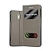 Cadorabo Book Case Compatible with Nokia 3 2017 in Stone Brown - with Magnetic Closure, 2 Viewing Windows and Stand Function - Wallet Etui Cover Pouch PU Leather Flip