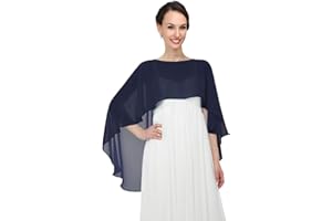 Pukguro Sheer Shawls and Wraps for Evening Dresses Chiffon Capes for Women Soft Wedding Cover Up