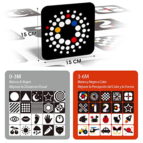 hahaland Flashcards Baby Toys 0 3 6 Months, 20 Pieces 40 Images High Contrast Cards in Black and White, Visual Stimulation Cards Educational Gift for Babies 0-6 Months