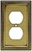 Brainerd 64400 Beaded Single Duplex Outlet Wall Plate / Switch Plate / Cover, Tumbled Antique Brass