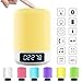 ACRATO LED Bedside Lamp Smart Touch Wireless Bluetooth Speaker Dimmable Color Night Light 4 Level Brightness 6 Colors Changing Mood Music Player TF Card AUX Supported Hands-free Calls Alarm Clock