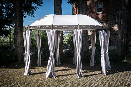 greemotion 128802 Nancy grau-Gartenpavillon 3x4 m-Event rund aus Metall-Gartenzelt wasserdicht & UV Schutz 50-Luxus… – Bild 3