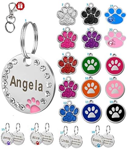 Custom Dog Tag Engraved Pet Dog Collar Accessories Personalized Cat Puppy ID Tag Stainless Steel Paw Name Tags Pendant Anti-Lost