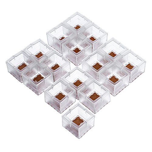 Outus 16 Pack Chair Leg Caps Silicone Feet Pads Square Furniture Table Feet Covers
