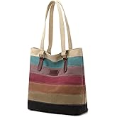 SNUG STAR Canvas Handbag Multi-Color Striped Lattice Cross Body Shoulder Purse Bag Tote-Handbag for Women | Striped, Lattice, Shoulder, Purse, Bag, Striped