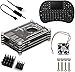 5 in 1 Professional Kit for Raspberry Pi 3 & Pi 2 B and Raspberry Pi B+,black Sliced 9 Layers Case Box + Cooling Fan +Wireless Mini Keyboard + Micro USB Cable with Turn/on Switch+heatsinks