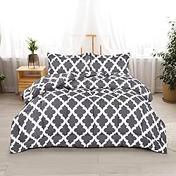 Utopia Bedding Queen Comforter Set (Grey) with 2