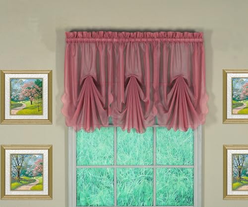 Today's Curtain Emelia Original - Inserto a ventaglio in voile, colore: Malva, 76,2 x 101,6 cm (lunghezza x larghezza)