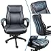 Mysuntown Executive Office Chair, PU Leather Swivel Managerial Task Chair, Ergonomic High Back Home Office & Desk Chair with Lumbar Support(260lb)