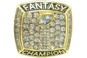 Kuseli 2017 Fantasy Football Championship Ring Trophy Prize for Fans Mens' Souvenir Gift - Gold