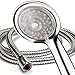Luminex by PowerSpa 7-Color 4-Setting LED Handheld Shower Head with Air Jet LED Turbo Pressure-Boost Nozzle Technology. 7 vibrant LED colors change automatically every few seconds