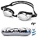 Street tribe Swimming Goggles, Professional Swim Goggles,Anti-Leakage, Anti-Fog,Anti-UV,with Nose Clip, Ear Plugs, Protection Case (Black/Silver)