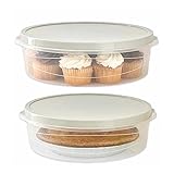 Evelots Pie Keepers Round Cupcake Carriers