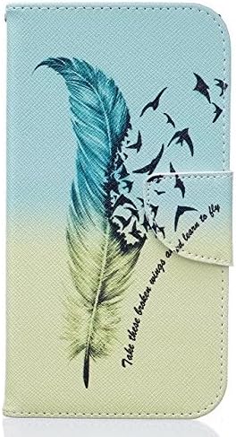 Moto G4 Case,Topratesell Design Premium PU Leather Wallet Pouch Case for Motorola Moto G4 (Green Feather)