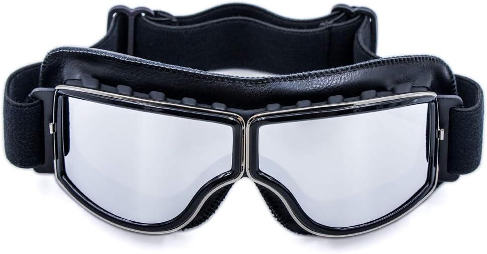 CYNEMO Motorcycle Goggles Vintage Scooter ATV Anti-Scratch Leather Dust Glasses