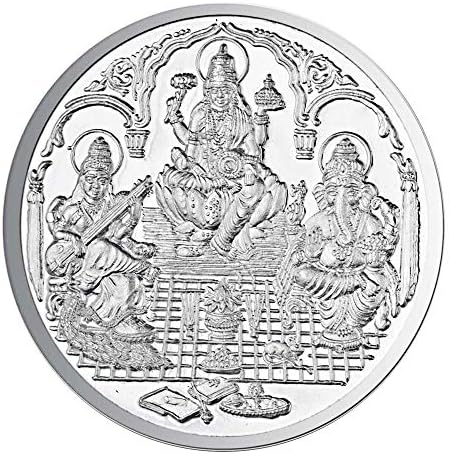 CARATCAFE Pure 999 Coin Trimurti/Ganesh/Saraswati Pure Silver Coins For Wedding Indian Ceremonies