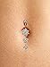 BBTO 6 Pieces 14G Stainless Steel Belly Button Rings Navel Curved Barbell Piercing for Women, 6 Styles (Rose Gold)