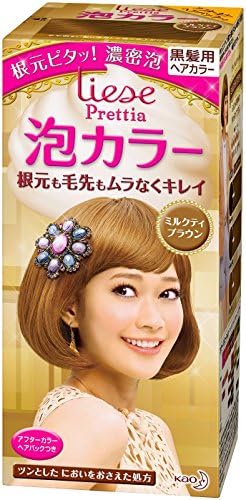 KAO Japan Liese Prettia Creamy Bubble Hair Color for Dark Hair (Milk Tea Brown)