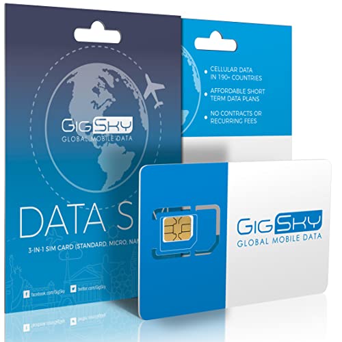 GigSky 4G LTE/3G Data SIM Card with Pay As You Go Data Plans for USA