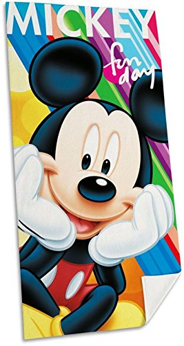 Disney Mickey Mouse Wd19451 Serviette De Plage Bain Piscine Coton Enfant