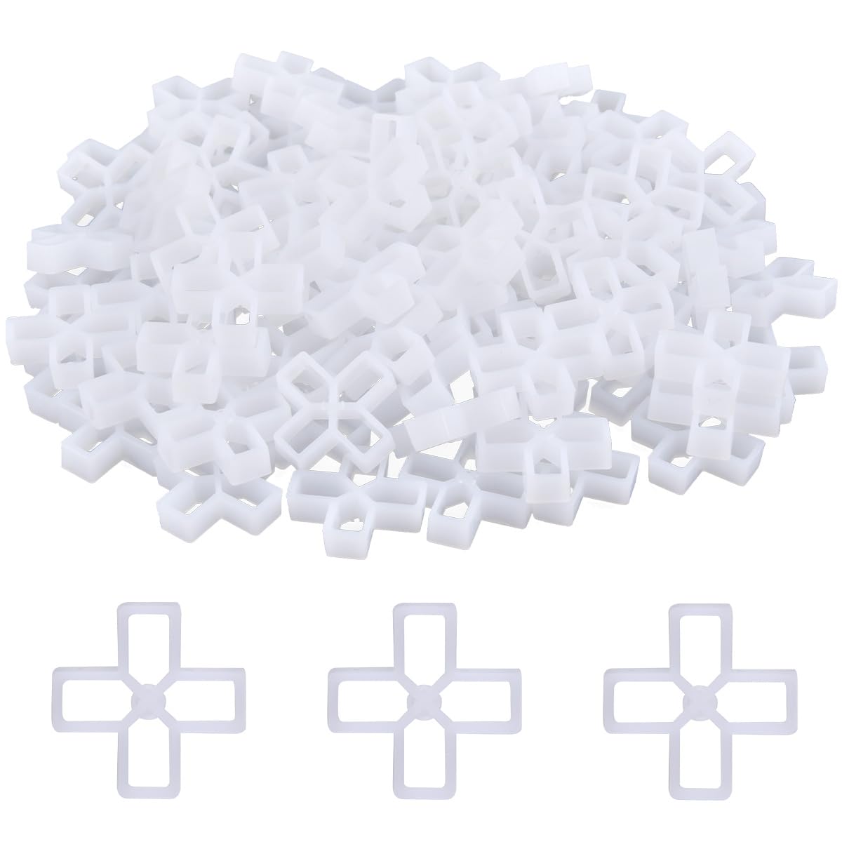 FOCCTS 100PCS Tile Spacers, 10mm Cross Shaped Paving Spacers Patio Spacers, Brick Spacers Slab Spacers for DIY Paving Tiling Wall Tiler Leveling System Tool