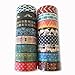 Premium Washi Masking Tape Collection (SET OF 16) by Kimono Tape - Vibrant Decorative Japanese Paper Tapes - Special Edition II