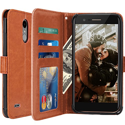 LG Stylo 3 Case, LG Stylo 3 Plus Case, LK Luxury PU Leather Wallet Flip Protective Case Cover with Card Slots and Stand for LG Stylo 3 / LG Stylo 3 Plus (Brown)