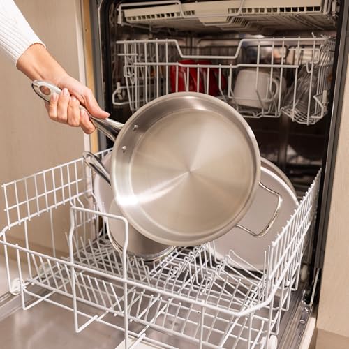 Lagostina Moderna 12-Piece Stainless Steel Cookware Set, Commercial Capsule Base, Induction Safe Pots and Pan Set Includes Saucepan, Casserole, Dutch Oven & Lids, Oven Safe up to 400°F / 204ºC